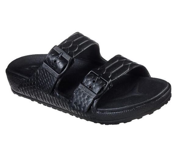 Skechers Shoes - Skechers Women's Black Double Strap Slide Sandals